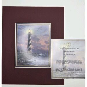 New Sealed Cape Hatteras Lighthouse Print; Thomas Kinkade;‎ 8x10 Mat w/ COA